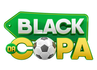 Obraz premium Label Black Friday Cup in Brazilian Portuguese 3d render 