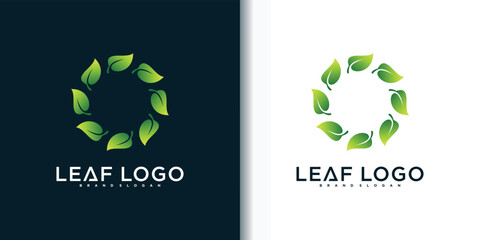 Creative leaves logo deisgn template Premium Vektor