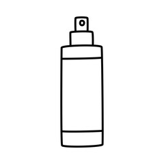 Vector doodle hand drawn illustration of a cosmetic bottle for skincare treatment
