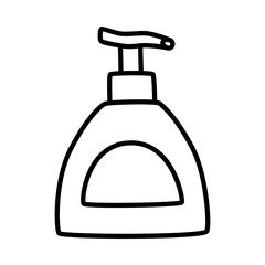 Vector doodle hand drawn illustration of a cosmetic serum bottle for skincare treatment