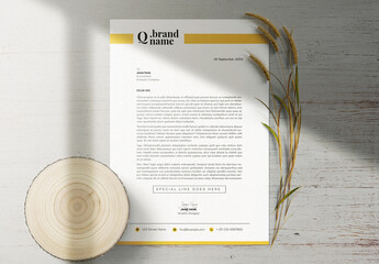 Minimal Business Letterhead with Orange Accents Layout