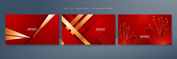 Abstract red and gold geometric background