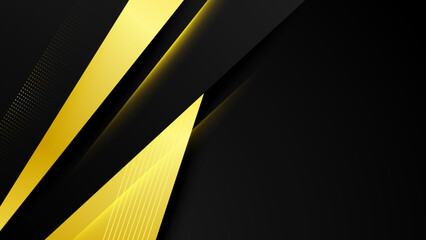 Abstract black and gold shapes background