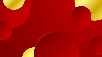 Abstract red and gold geometric background with circle