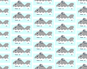 Obraz premium Seamless vector pattern made of cute fish