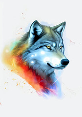 Wolf animation in vector illustration 