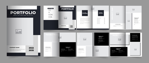 Fototapeta na wymiar Architecture & Interior Portfolio for your company and business