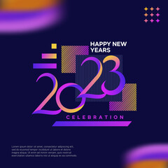 modern colorful happy new year 2023 logotype