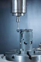 CNC machine. Metalworking heavy industry. High-tech and high-speed metal processing.