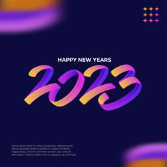 modern colorful happy new year 2023 logotype