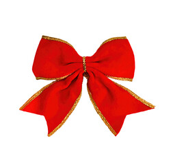 Red bow on transparent background