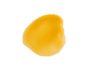 Top view honey spread on white background.	