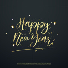 Happy new year letters banner, vector art and illustration. can use for, landing page, template, banner, background