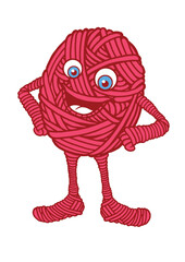 knitting yarn illustration mascot