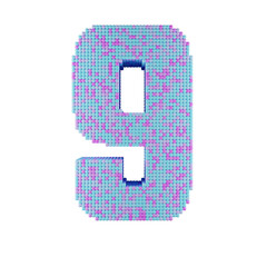 数字のブロックスタイルの画像。パステルカラーをランダムに配置。
