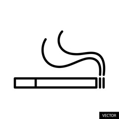 Fototapeta premium Cigarette vector icon in line style design for website design, app, UI, isolated on white background. Smoking kills concept. Editable stroke. Vector illustration.