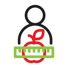 Nutritionist outline icon. Diet plan, planner, healthy menu illustration
