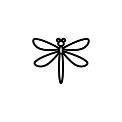 Dragonfly predatory insect line icon