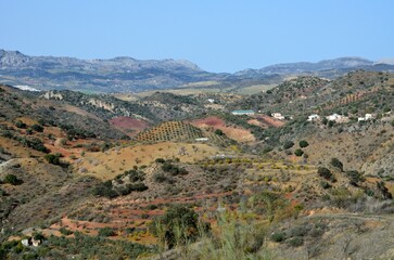 Fototapeta na wymiar Valle en el sur de la Comarca de Antequera, Málaga, Andalucía, España