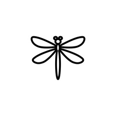 Dragonfly predatory insect line icon