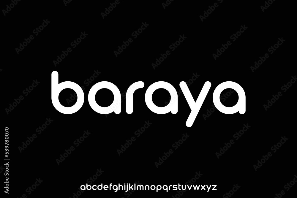 Poster modern bold rounded display font vector