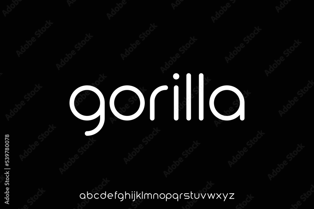 Poster modern creative rounded sans serif font vector minimal design
