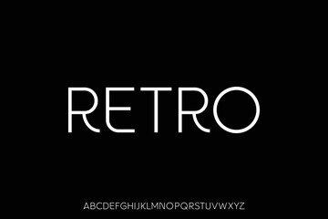 Obraz premium Minimal and clean sans serif retro line font vector