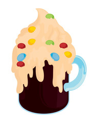 milkshake with candies