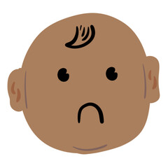 Cute Sad Baby Hand Drawn