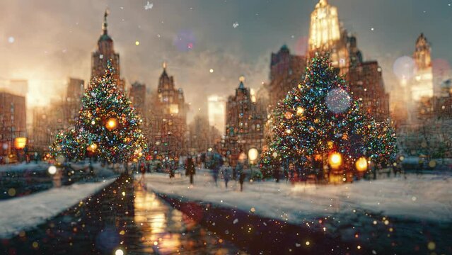 New York Christmas ultra-realistic 3D