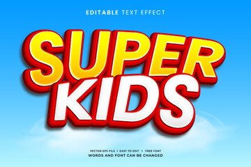 Super kids cartoon editale text effect