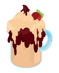 milkshake and strawberry