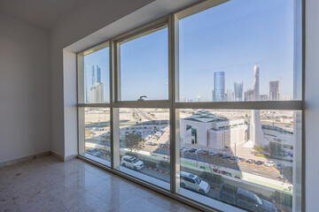 Window view of Reem island skyline - Abu-dhabi