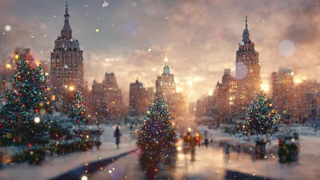 New York Christmas ultra-realistic 3D