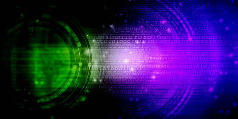 2d illustration Abstract futuristic electronic circuit technology background
