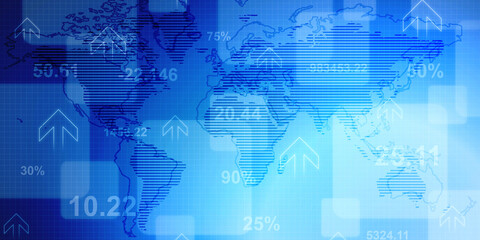 Obraz premium 2d illustration world map abstract background