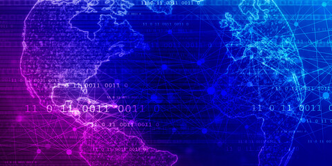 2d illustration world map abstract background