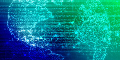 2d illustration world map abstract background