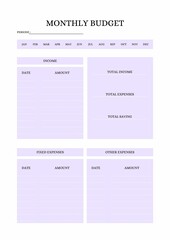 Monthly Budget