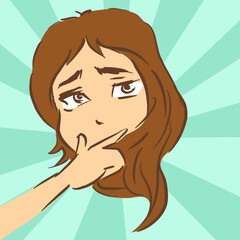 portrait of a girl vector for card illustration decoration