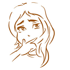 woman face vector for card illustration background