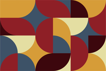 Obraz premium Abstract geometric pattern with simple shapes and beautiful color palette. best use in web design, background, poster