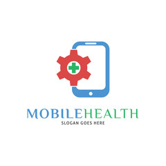 Mobile Health Icon Vector Logo Template Illustration Design