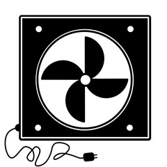 Vector of electric fan sign isolated on a white background. Icon for fan, propeller, wind, turbine, airflow and blower. 