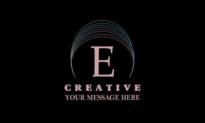 Modern minimalist logo design for business organization with letter E. Can be used as monogram sign, restaurant, page, shop, fashion, hotel.