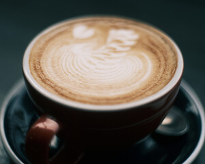 Swan latte art.
