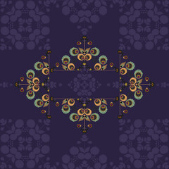 Seamless vector Polish folk art floral pattern . Repetitive colorful background with flowers. Decoration wallpaper.