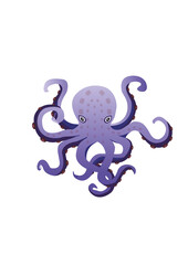 purple octopus illustration PNG transparent background