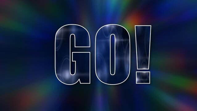 neon word go on abstract background

