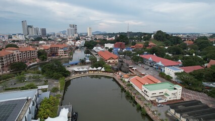 Malacca, Malaysia - October 16, 2022: The Historical Landmark Buildings and Tourist Attractions of Malacca